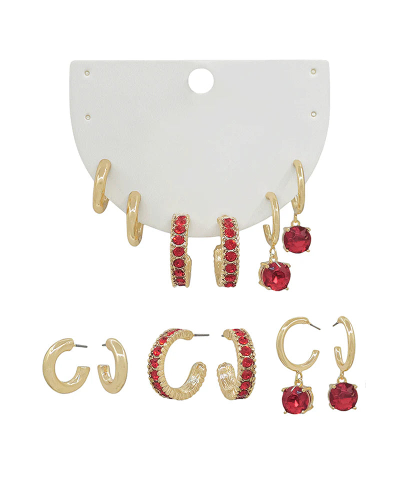 Metal 3 Set Earring
