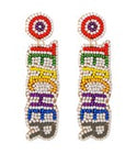 Beaded "TEACHER" Earrings