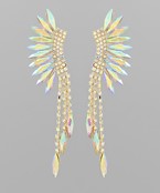 Marquise & Crystal Wing Drop Earrings
