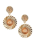 Gold Whirlwind Shape Metal Drop Earring