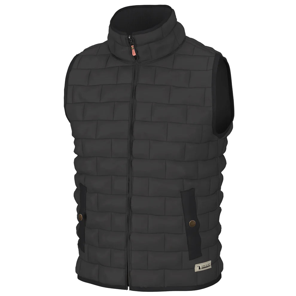 Local Boy Youth Charcoal Brick Quilted Vest