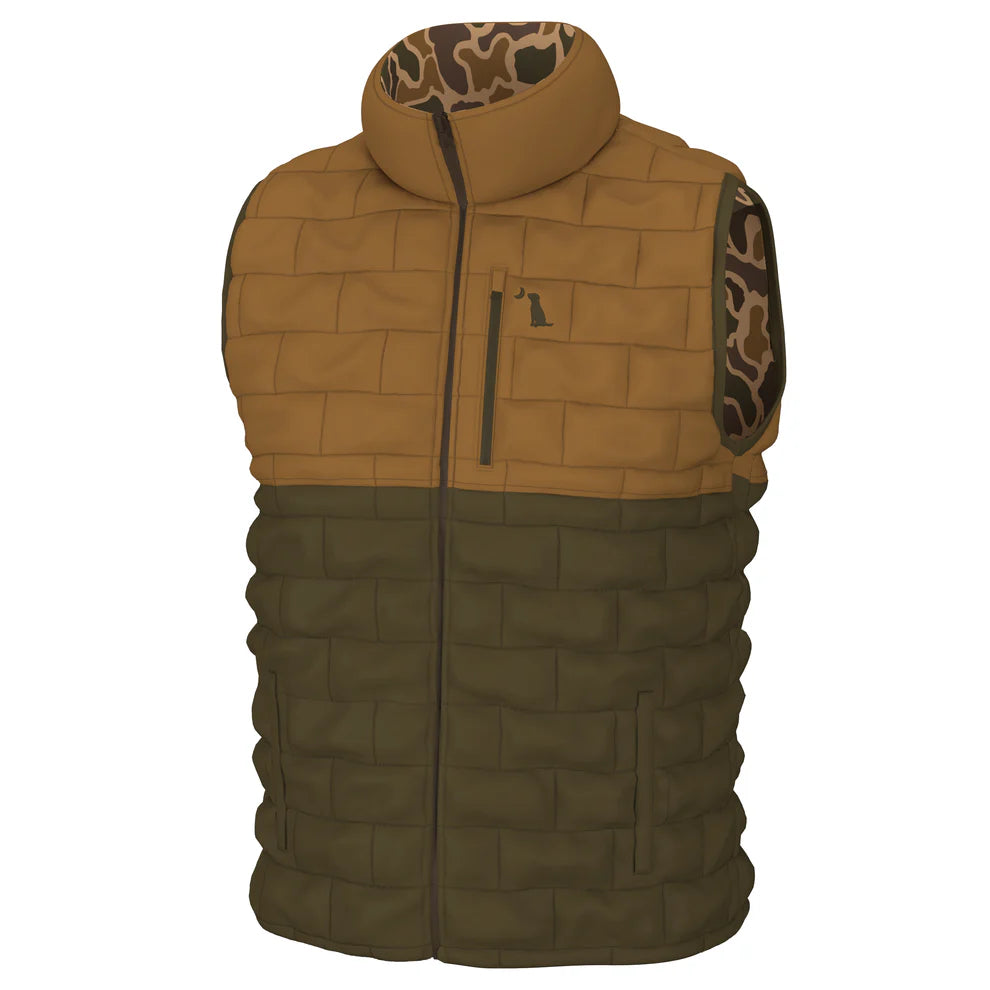 Local Boy Old School Camo Duck Down Reversible Vest