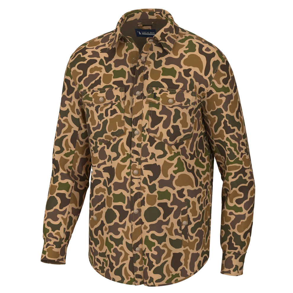 Local Boy Old School Camo Sportsman's Shacket