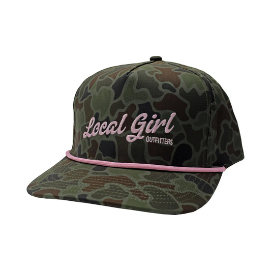 Local Girl Cursive Charm Rope Hat