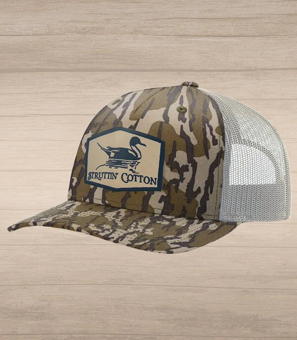 Struttin Cotton Pintail Patch Duck Bottomland Camo Snapback Hat