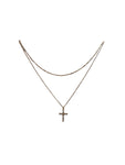 Gold teared necklace with cz Cross