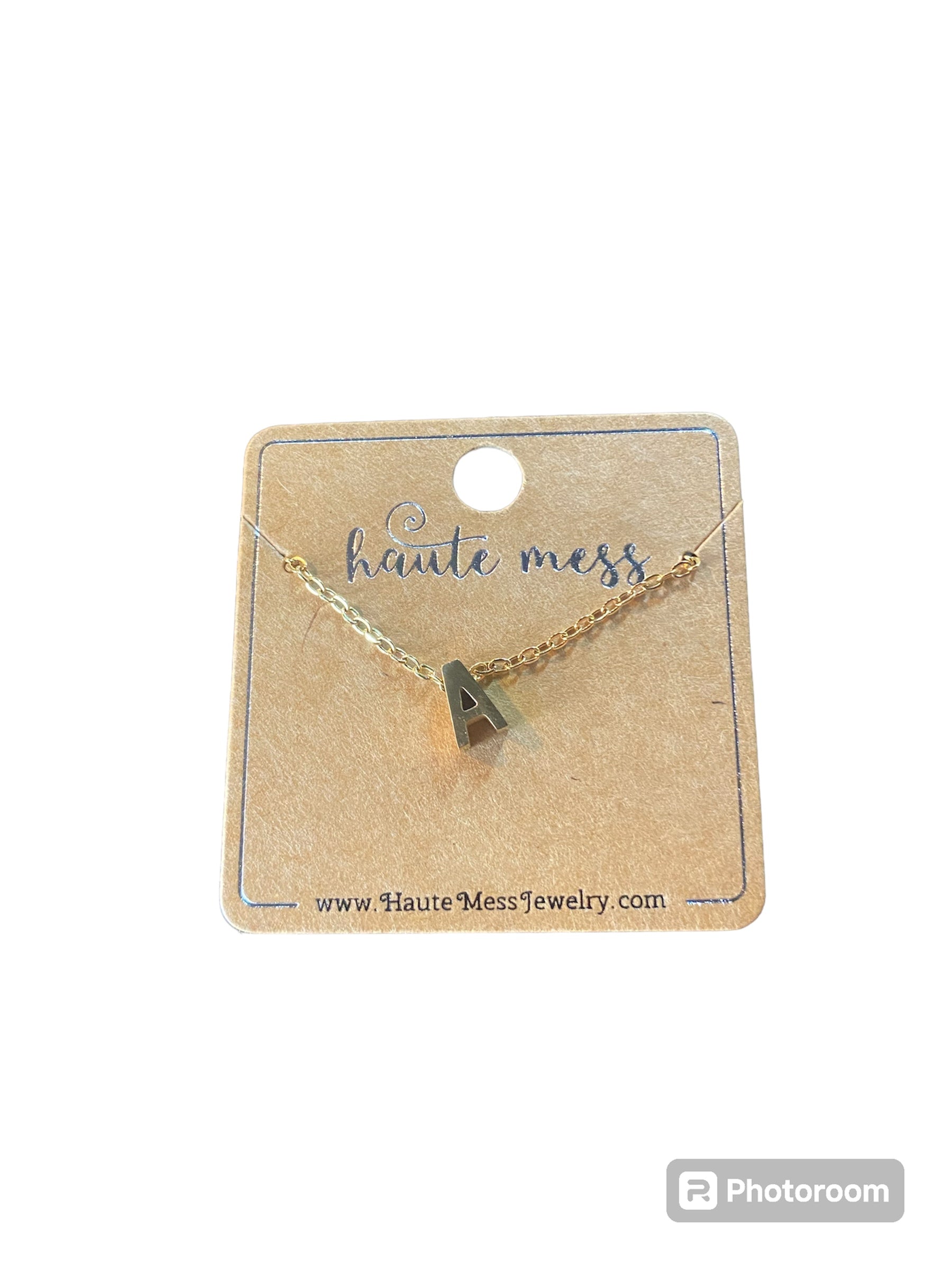 Tiny Gold Letter Necklace