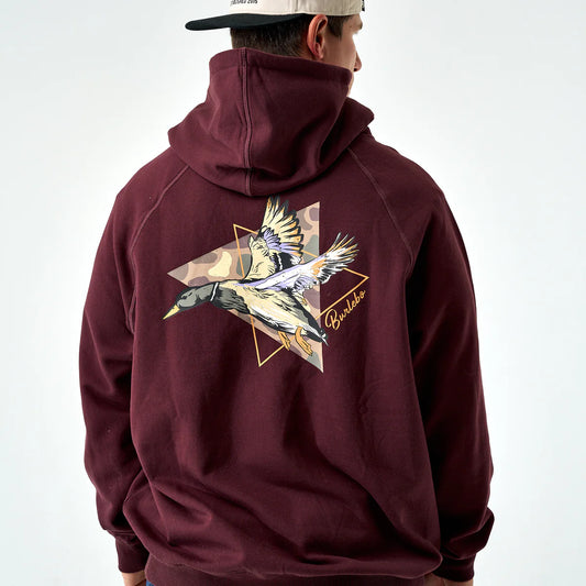 Burlebo Pintail Triangle Duck Hoodie- Maroon