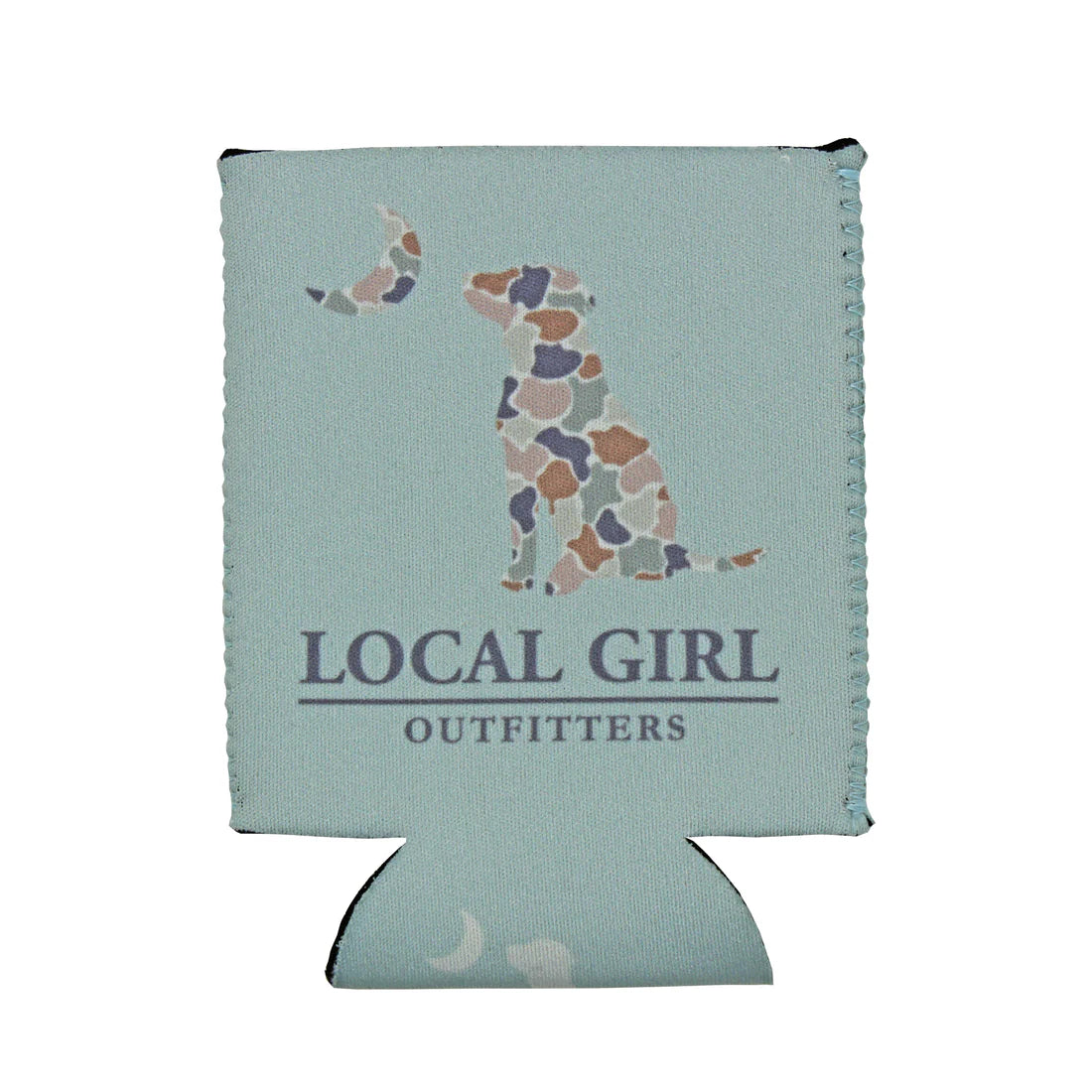 Local Girl Flora Dog and Moon Koozie