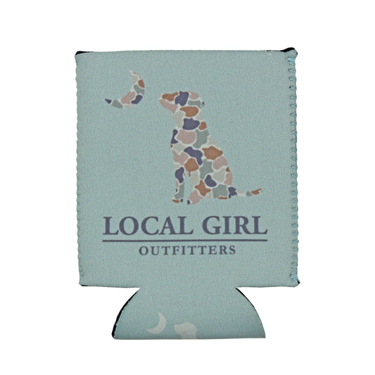 Local Girl Flora Dog and Moon Koozie