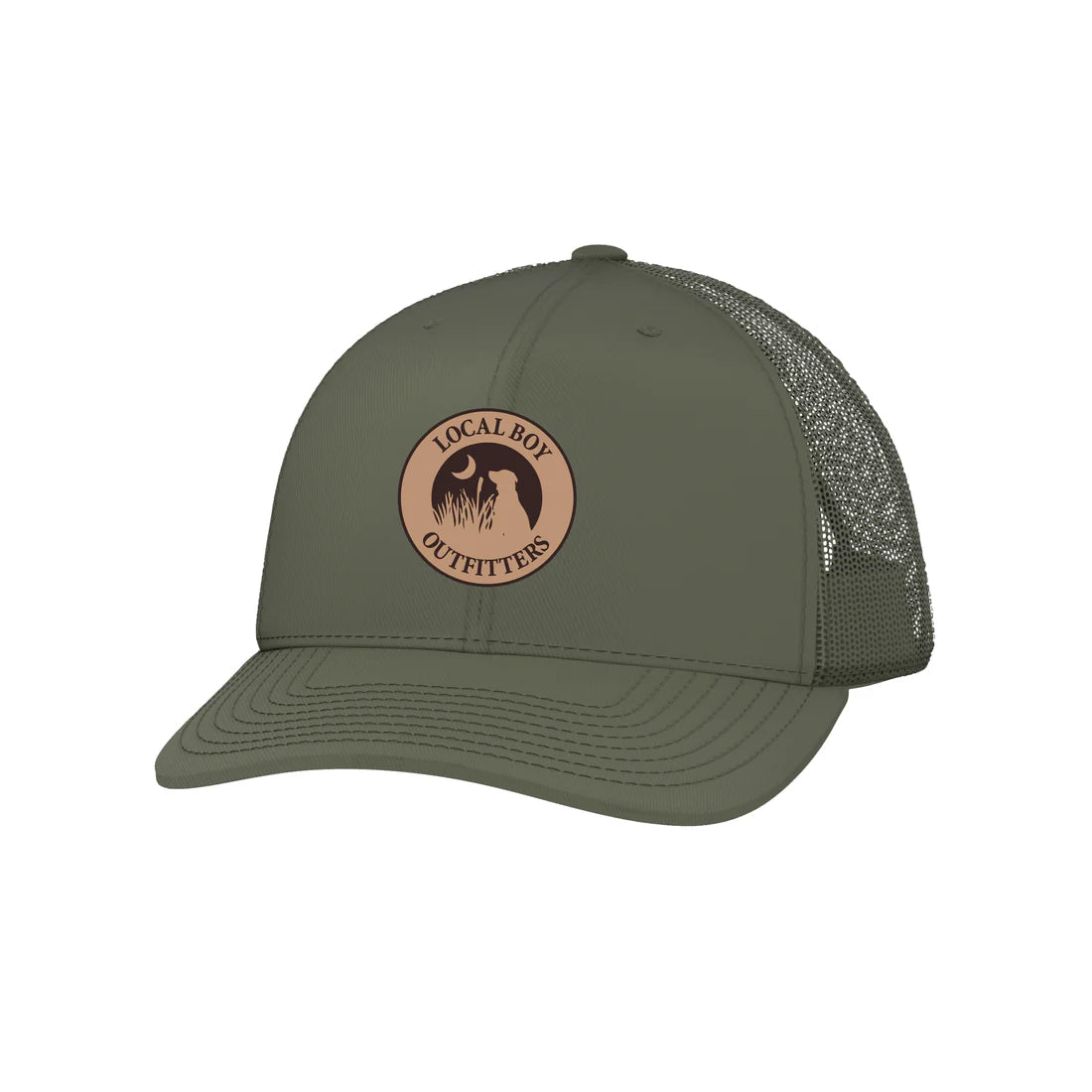 Local Boy Loden Leather Patch Trucker Hat