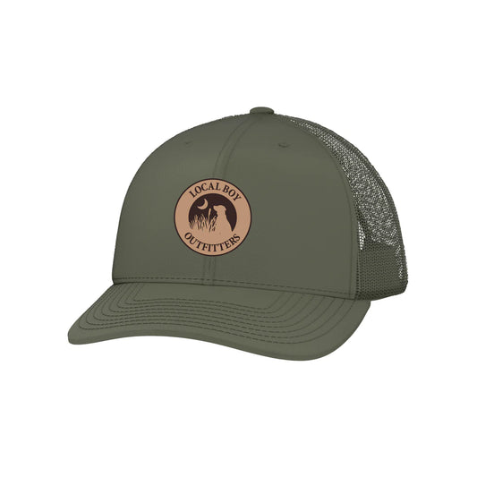 Local Boy Loden Leather Patch Trucker Hat