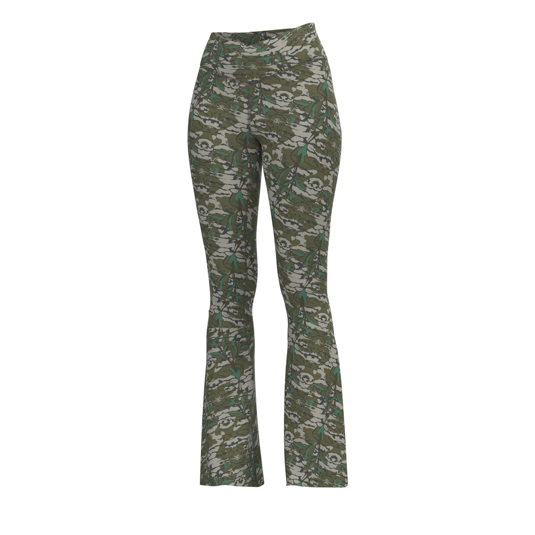 Local Girl Green Leaf Flare Leggings