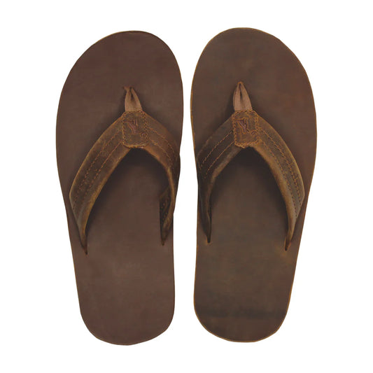 Local Boy Brown Leather Flip Flops