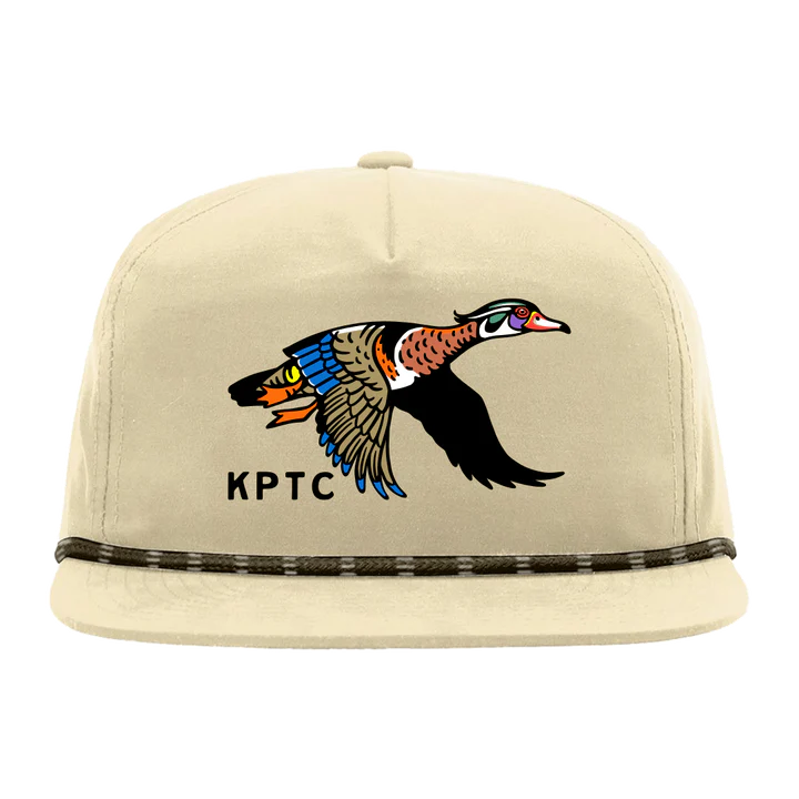 Knotted Pine Ivory Flying Wood Duck Rope Hat