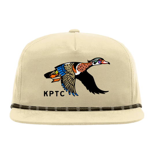 Knotted Pine Ivory Flying Wood Duck Rope Hat