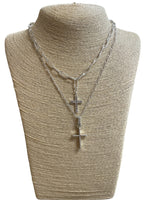 Matte Cross Layered Chain Necklace