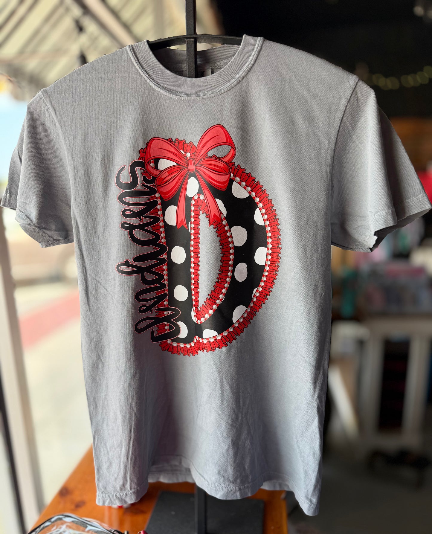 Three Kids and a Press Black/White Polka Indians Tee