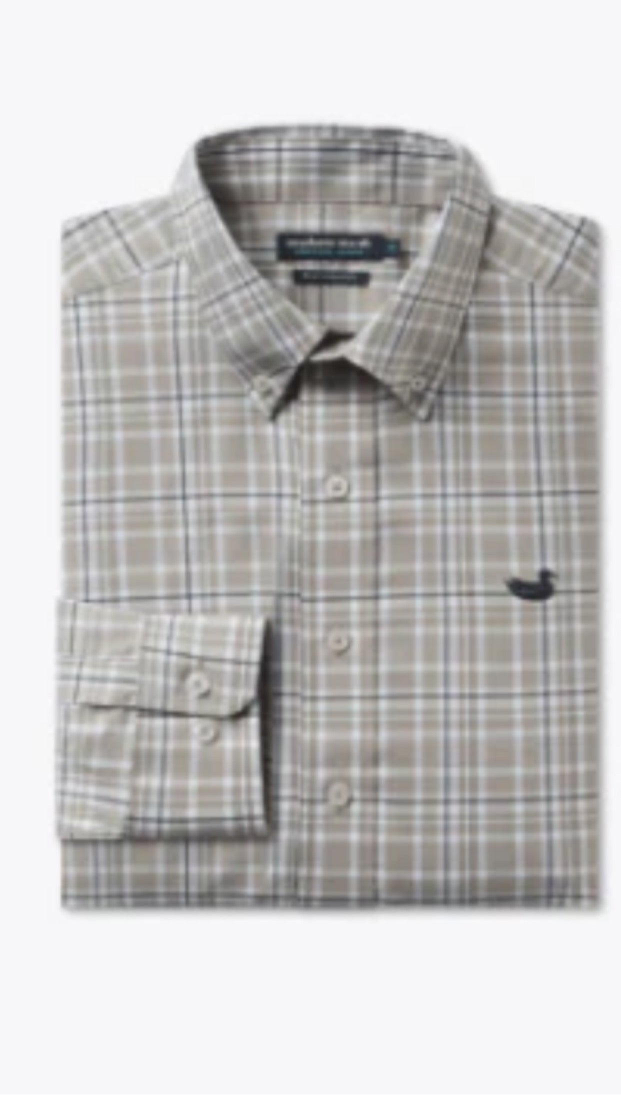 Southern Marsh Burnt Taupe & Navy Grainger Performance Dress Shirt