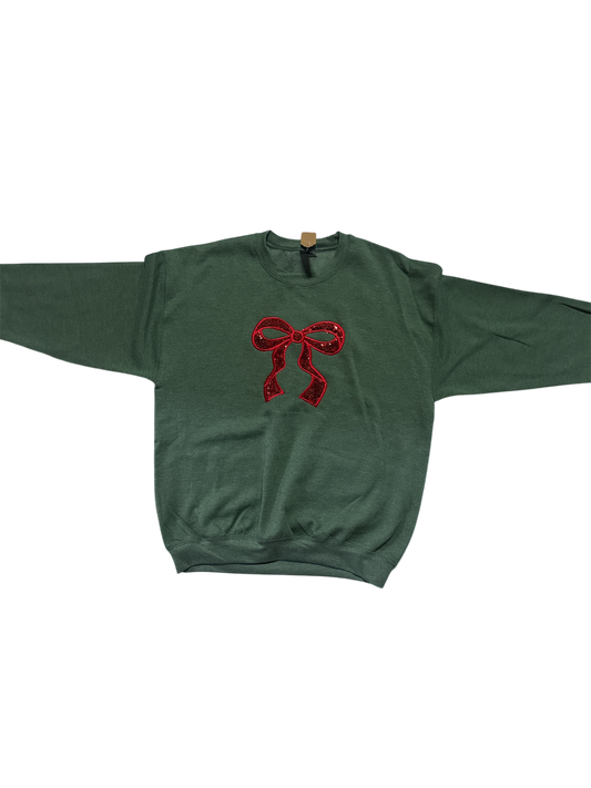 Red Sequin Bow Sweatshirt