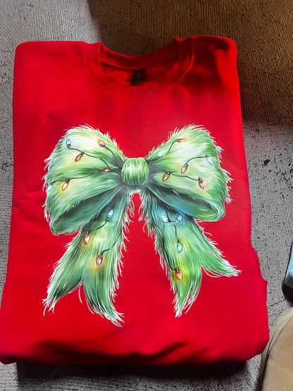 3 Kids & a Press Grinch Bow Christmas Lights T-Shirt