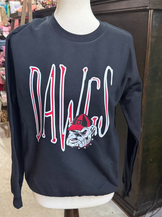 Simply You UGA "DAWGS" Distressed Sweatshirt