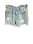 Ruffle Waist Denim Shorts