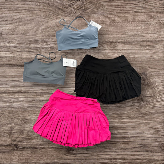 Play It Bold Pleated Active Shorts