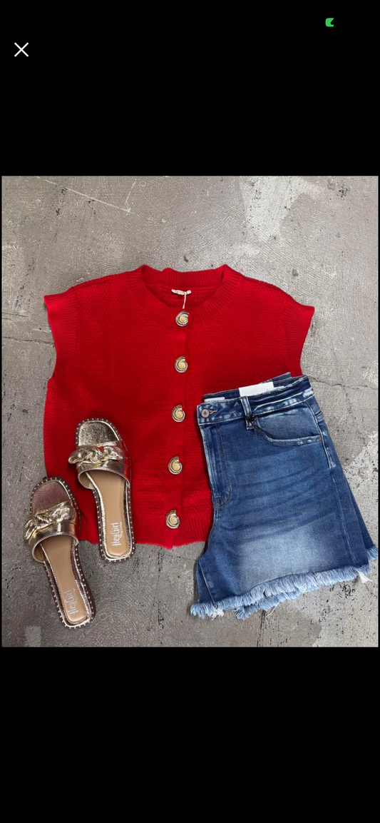 The Ruby Drop Shoulder Sweater vest