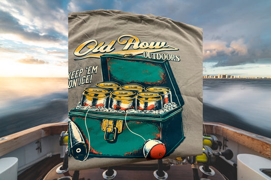 Old Row keep em on ice pocket tee grey