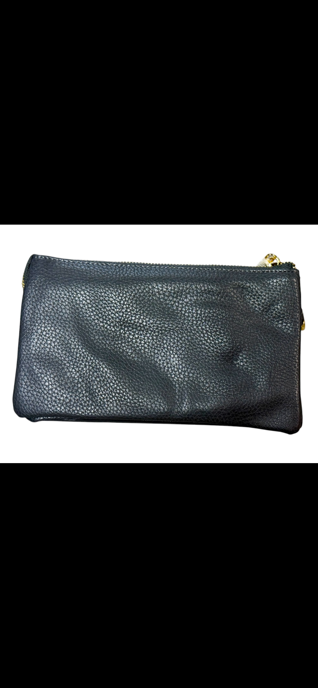 Black Three Compartments Crossbody Bag