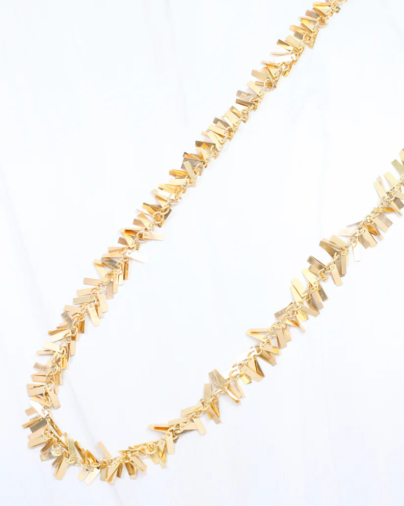 Goldie Metal Fringe Long Necklace