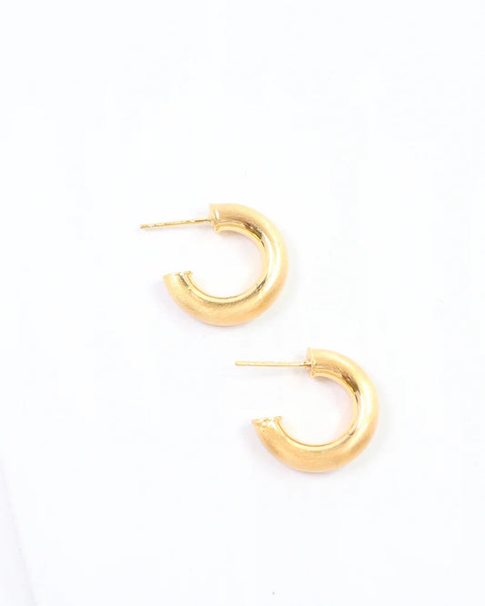 Coleman Rounded Hoop Earring Worn Gold