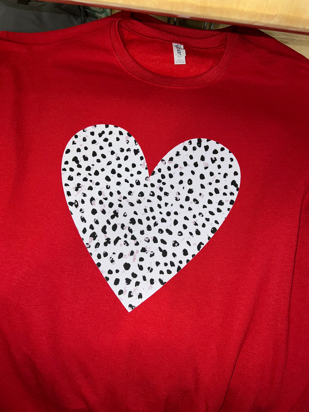 Simply You Dalmation Distressed Heart Sweatshirt