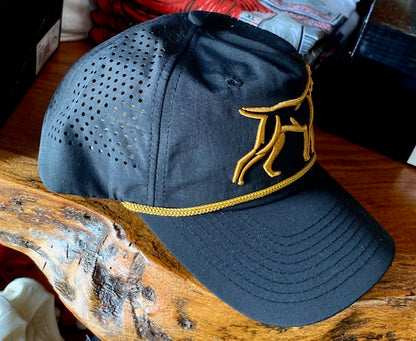 Fieldstone Black/Gold Golf Hat