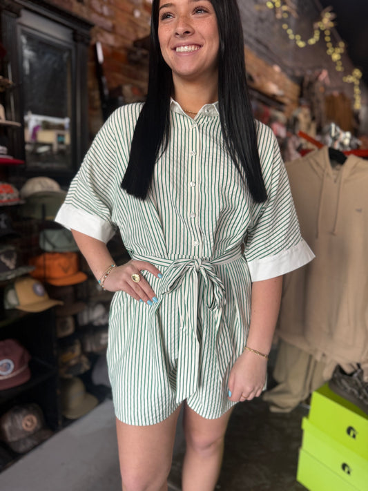 The Isla Kelly Green Romper