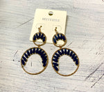 Gold Double Circle Detailed Earrings