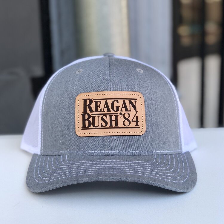 Reagan Bush '84 Leather Patch Heather Grey Hat