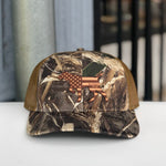 Camo USA Leather Pointer Trucker Hat