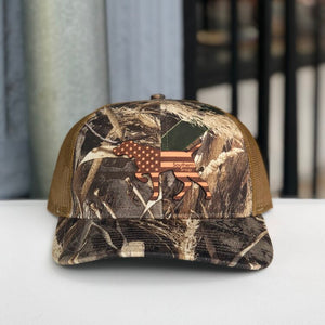 Camo USA Leather Pointer Trucker Hat