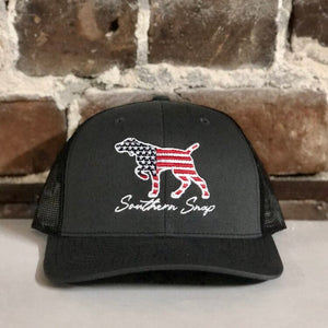 Southern Snap Charcoal/Black USA Pointer Hat