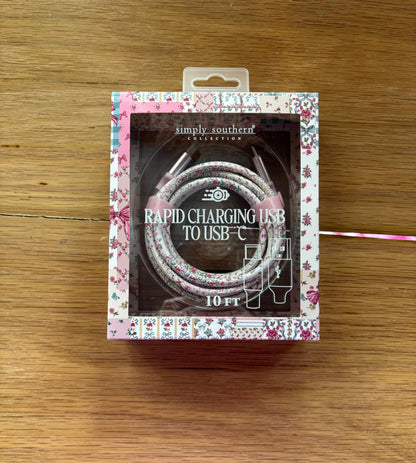 Simply Southern Rapid Charging USB to USB-C Charger