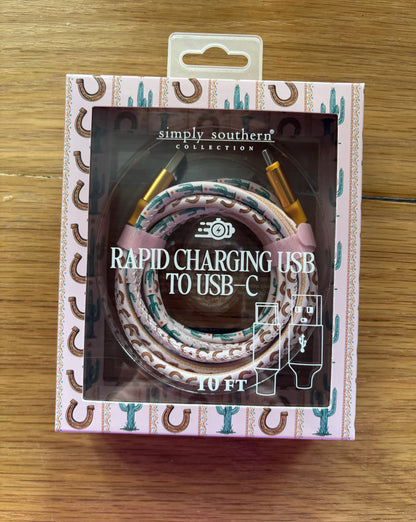 Simply Southern Rapid Charging USB to USB-C Charger