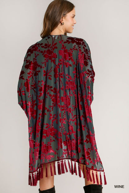 Umgee Two Tone Velvet Kimono