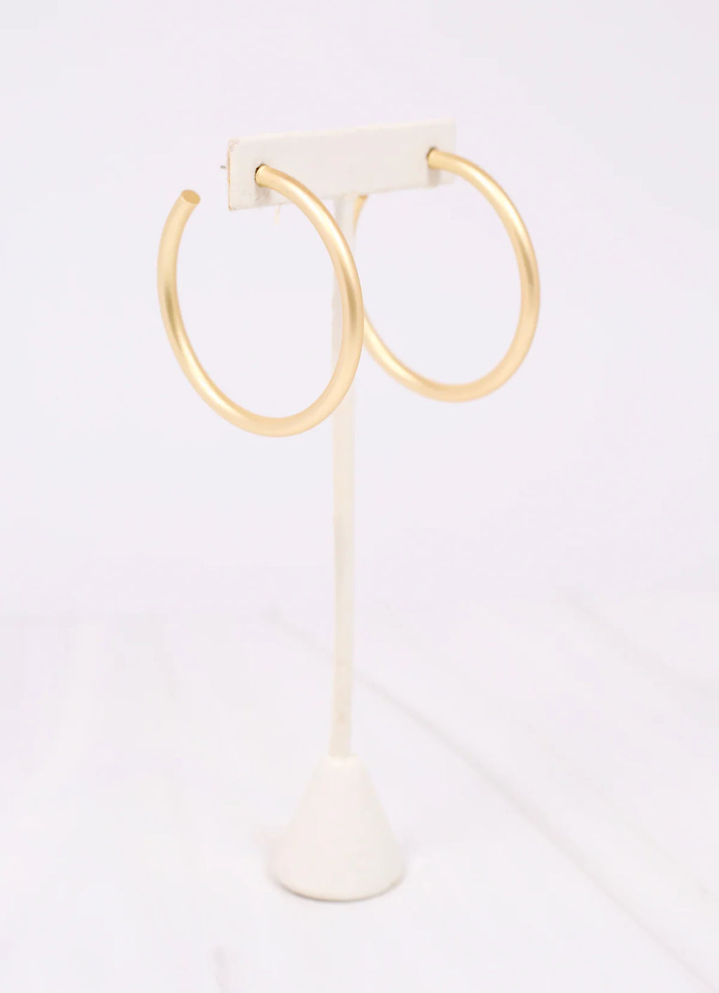 Caroline Hill Arden Satin Hoop Earring MATTE GOLD