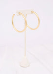 Caroline Hill Arden Satin Hoop Earring MATTE GOLD