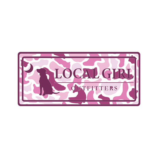 Local Girl Pink Localflage Plate Decal Sticker