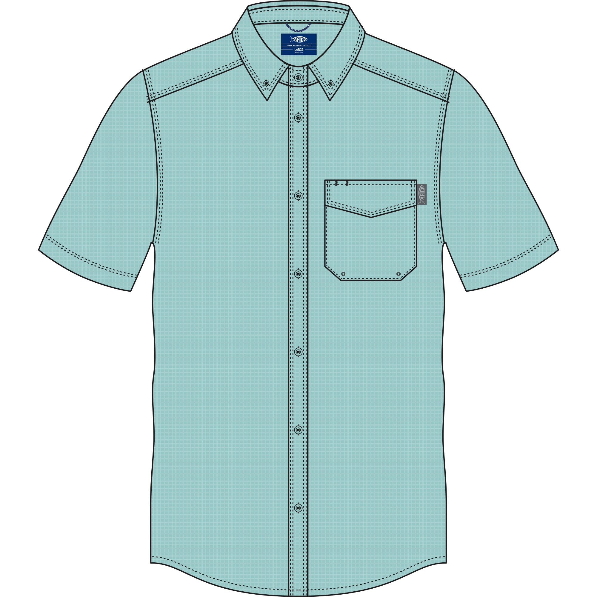 AFTCO Pastel Turquiose Palomar Tech Button Down