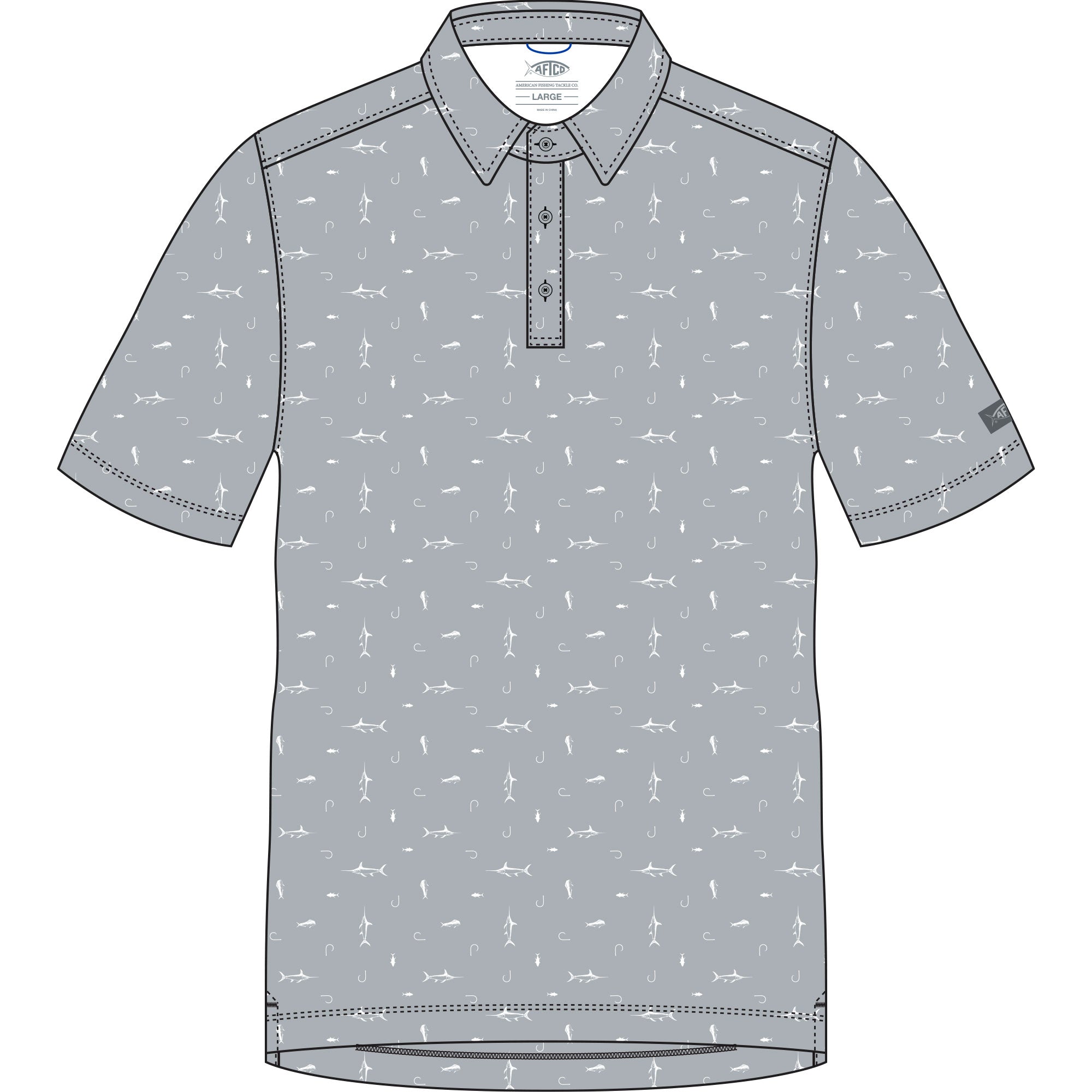 AFTCO cypress printed polo