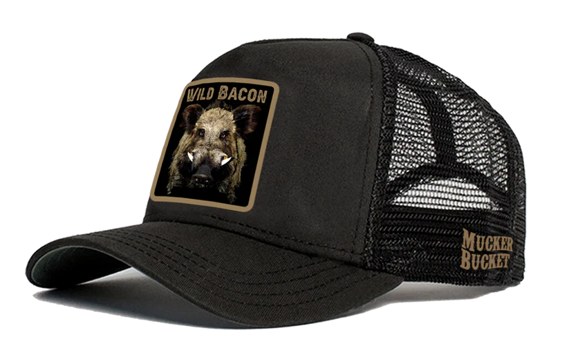 Wild Bacon Solid Black Hat
